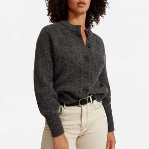 Everlane Cropped Alpaca Cardigan Grey XS